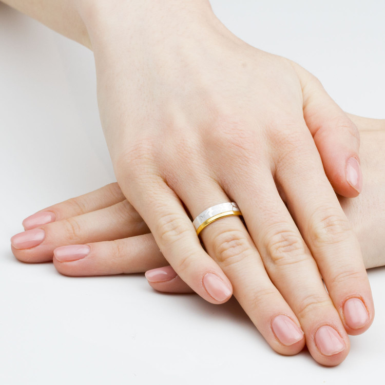 Obrączki ślubne z dwukolorowego złota 5.5mm