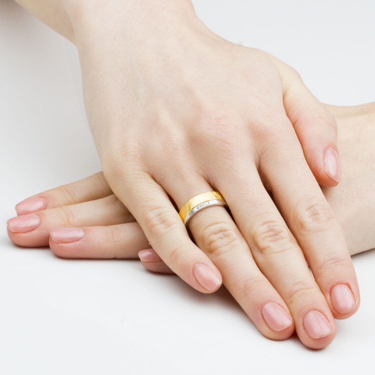 Obrączki ślubne z dwukolorowego złota 6mm