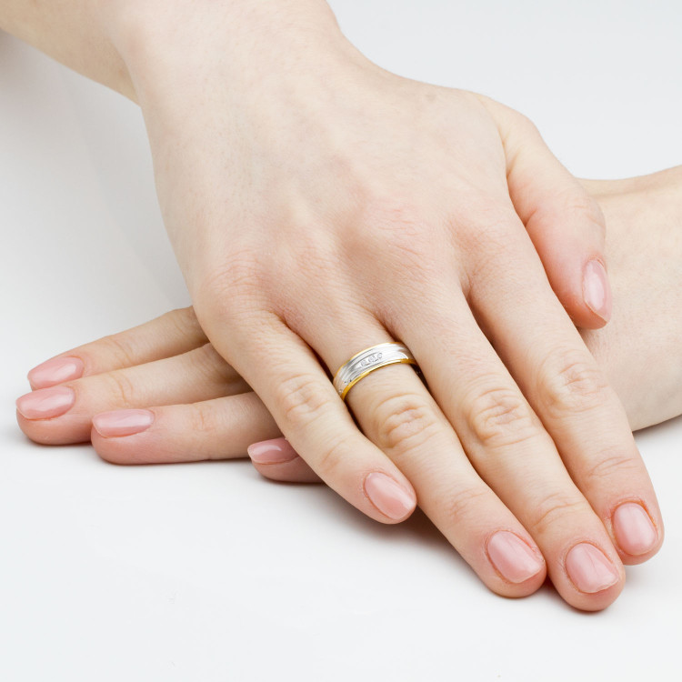 Obrączki ślubne z dwukolorowego złota 5.5mm