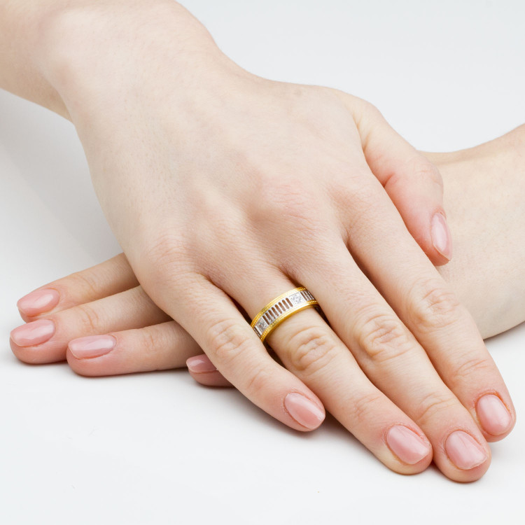 Obrączki ślubne z dwukolorowego złota 6.5mm