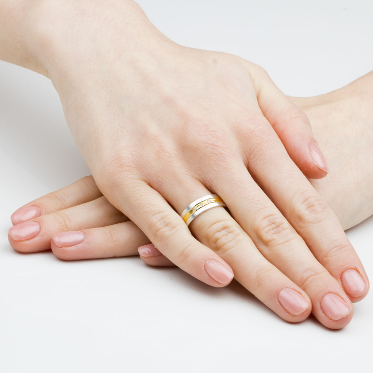 Obrączki ślubne z dwukolorowego złota 6mm