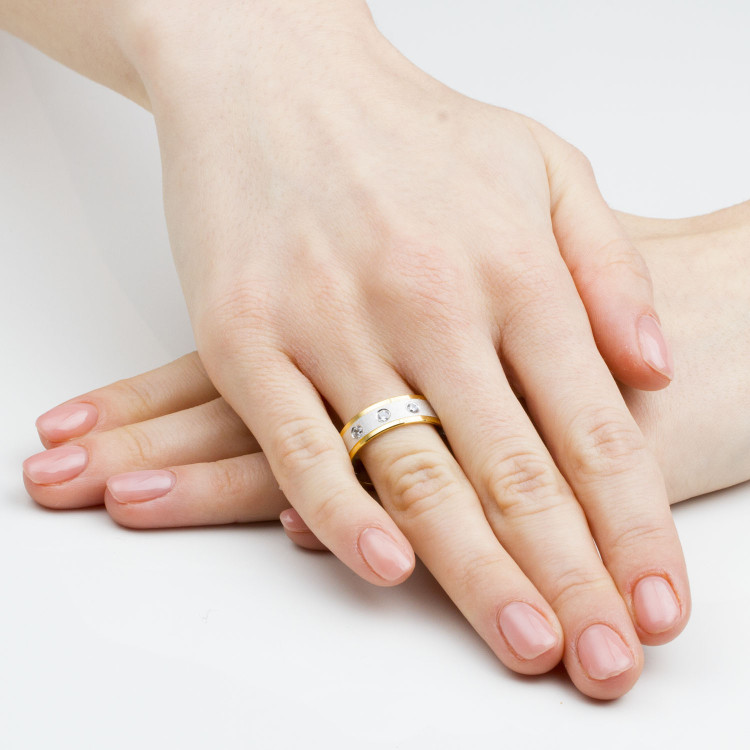 Obrączki ślubne z dwukolorowego złota 6.5mm