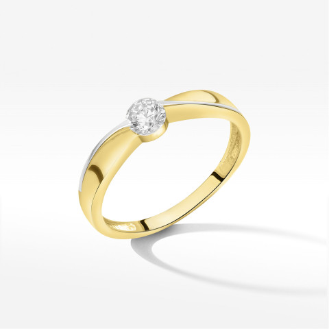Pierścionek ze złota z cyrkonią