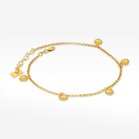 Bransoletka ze złota z sercami