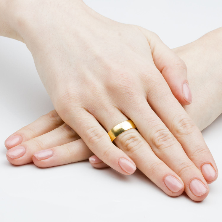 Klasyczne obrączki z żółtego złota 6.5mm półokrągłe