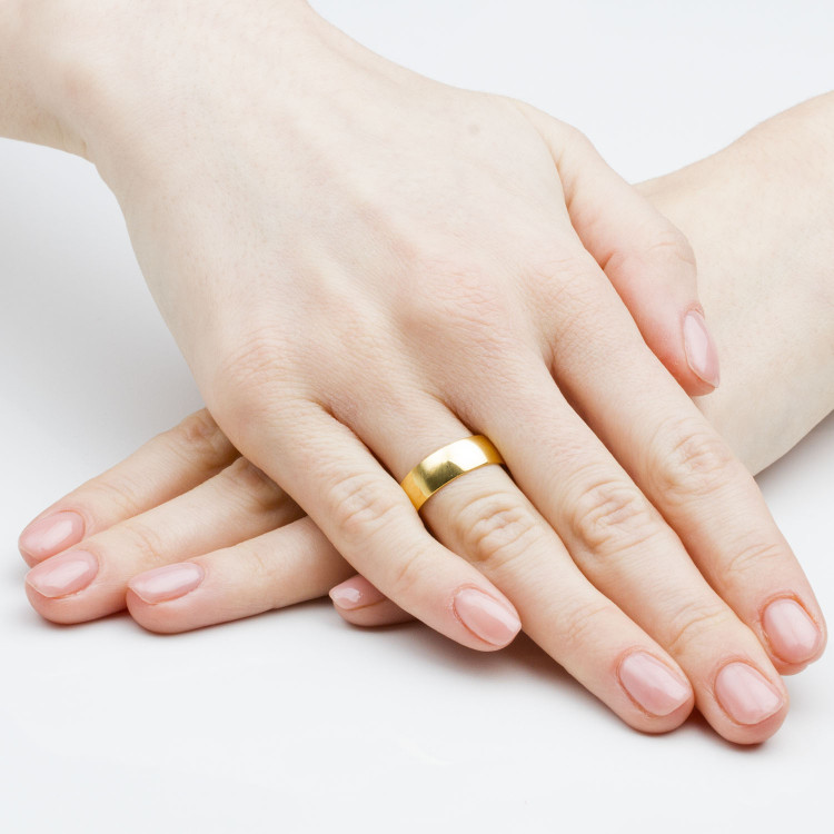 Klasyczne obrączki z żółtego złota 6mm półokrągłe