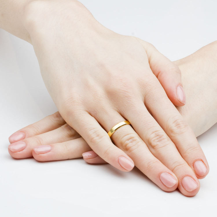 Klasyczne obrączki z żółtego złota 3.5mm fazowane