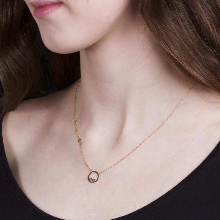 Naszyjnik ze złota symbole nieskończoności 42-45cm