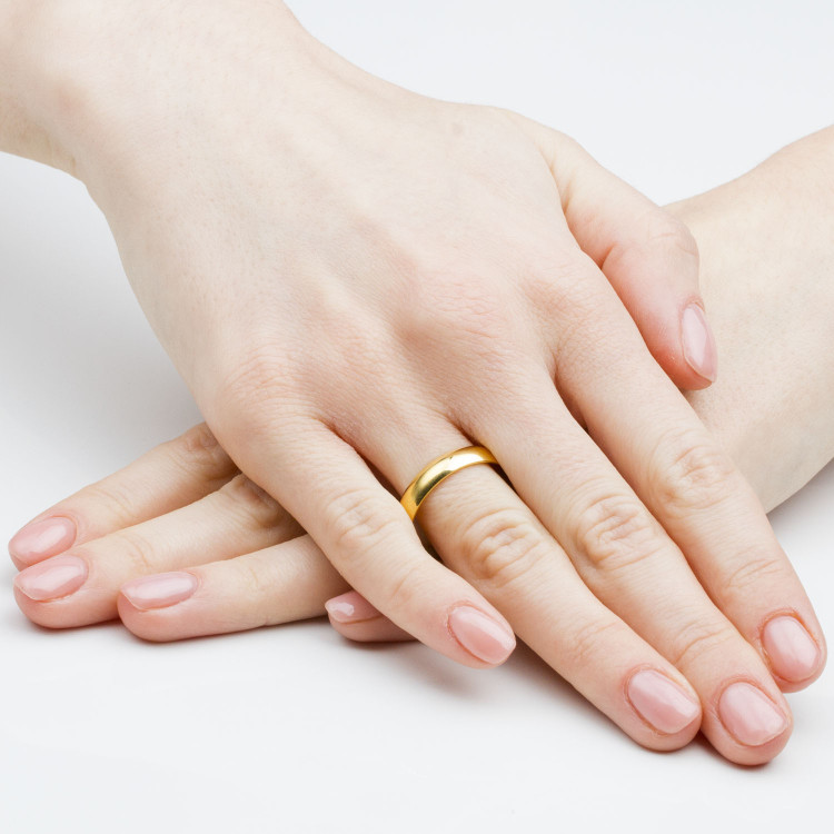 Klasyczne obrączki z żółtego złota 4.5mm półokrągłe