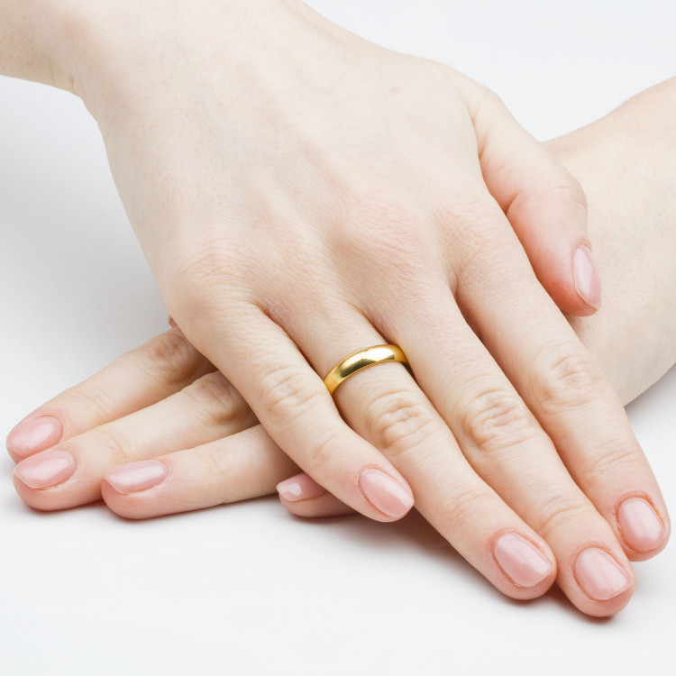Klasyczne obrączki z żółtego złota 4mm półokrągłe