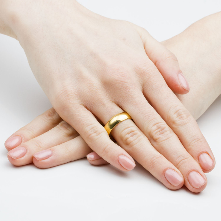 Klasyczne obrączki z żółtego złota 6.5mm półokrągłe