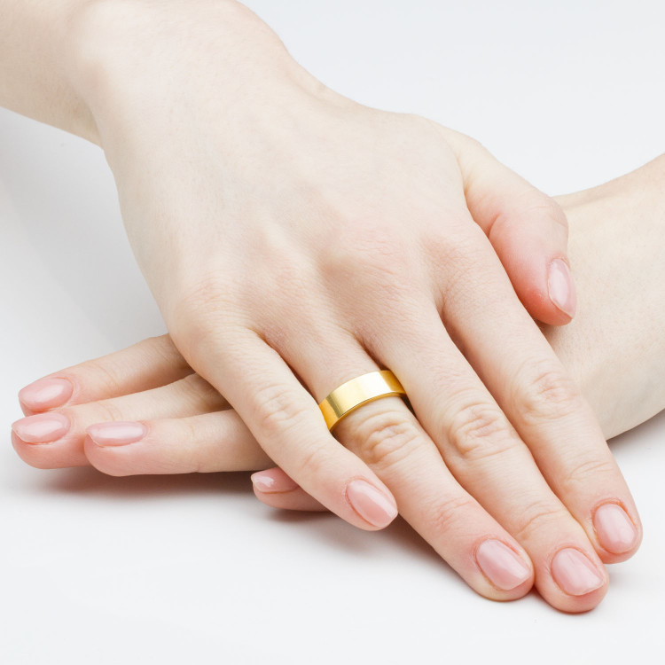 Klasyczne obrączki z żółtego złota 6.5mm płaskie