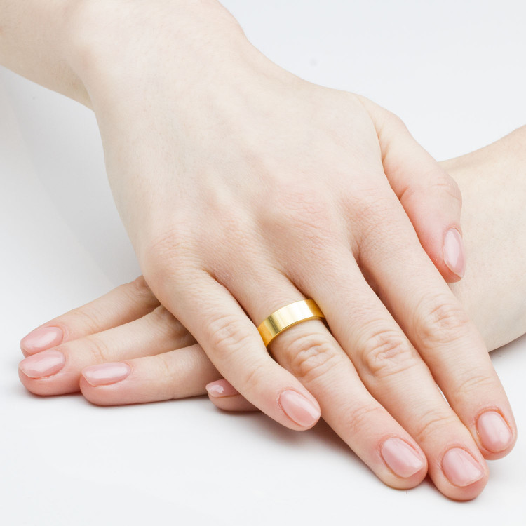 Klasyczne obrączki z żółtego złota 6mm płaskie