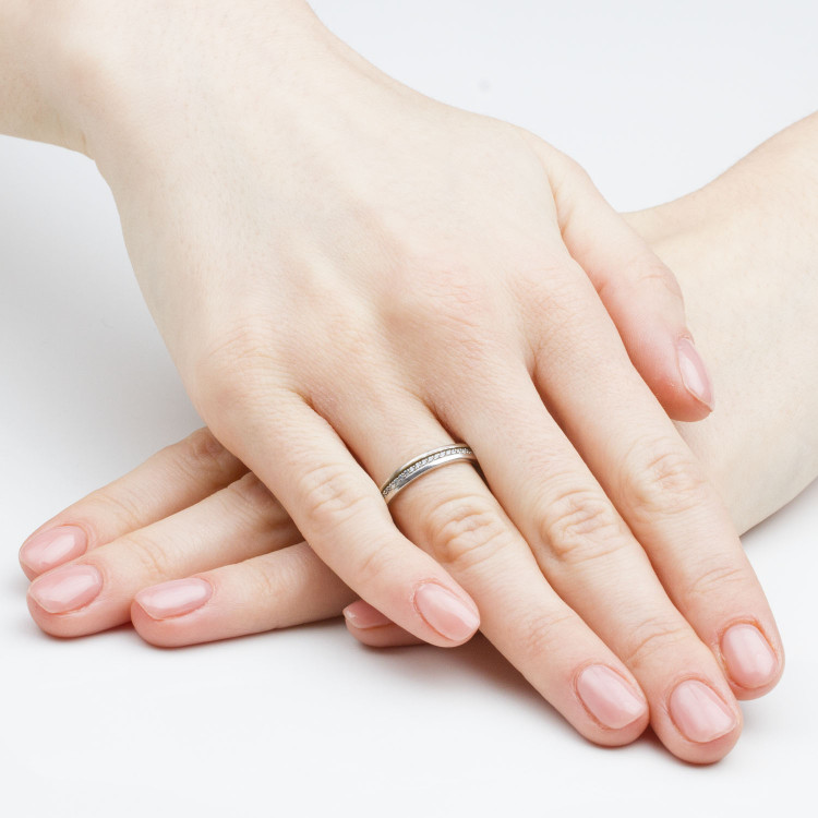 Obrączki ślubne z białego złota 3.3mm półokrągłe