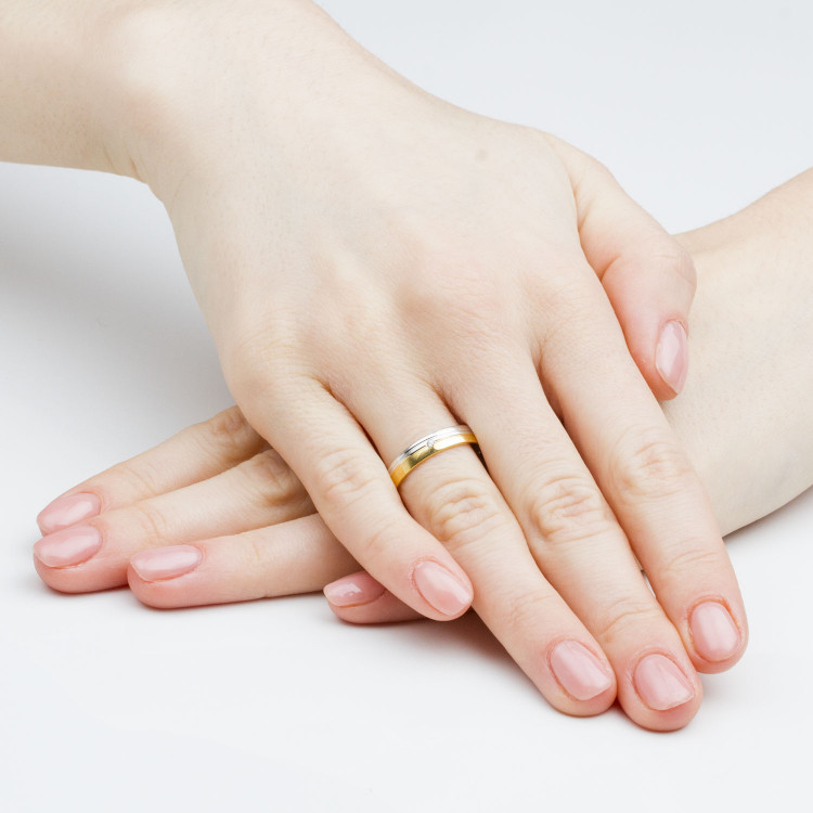 Obrączki ślubne z dwukolorowego złota 4mm