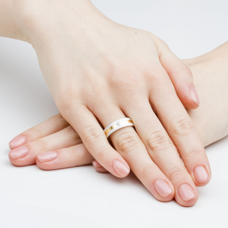 Obrączki ślubne z dwukolorowego złota 6mm