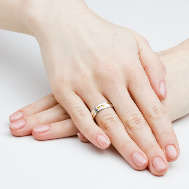 Obrączki ślubne z dwukolorowego złota 5mm