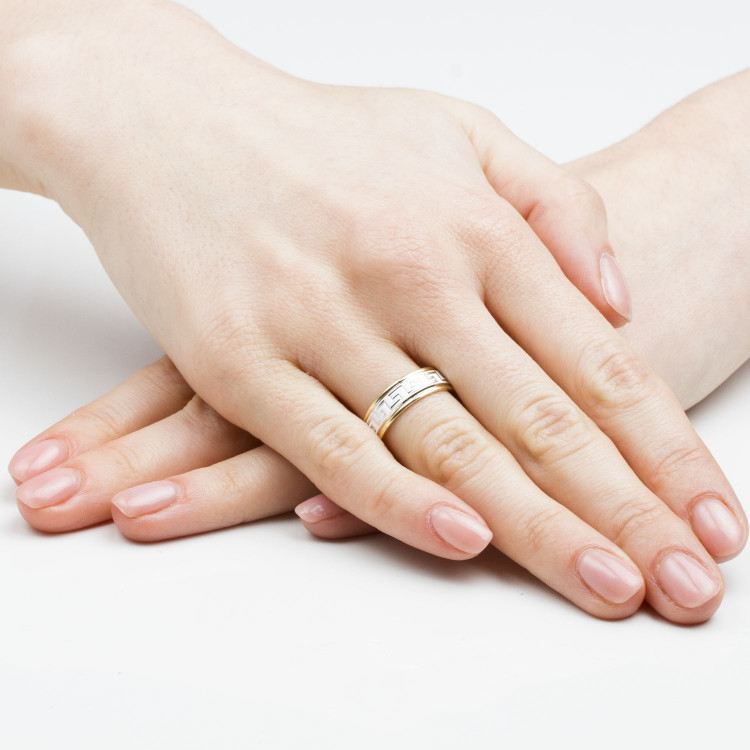 Obrączki ślubne z dwukolorowego złota 6mm półokrągłe