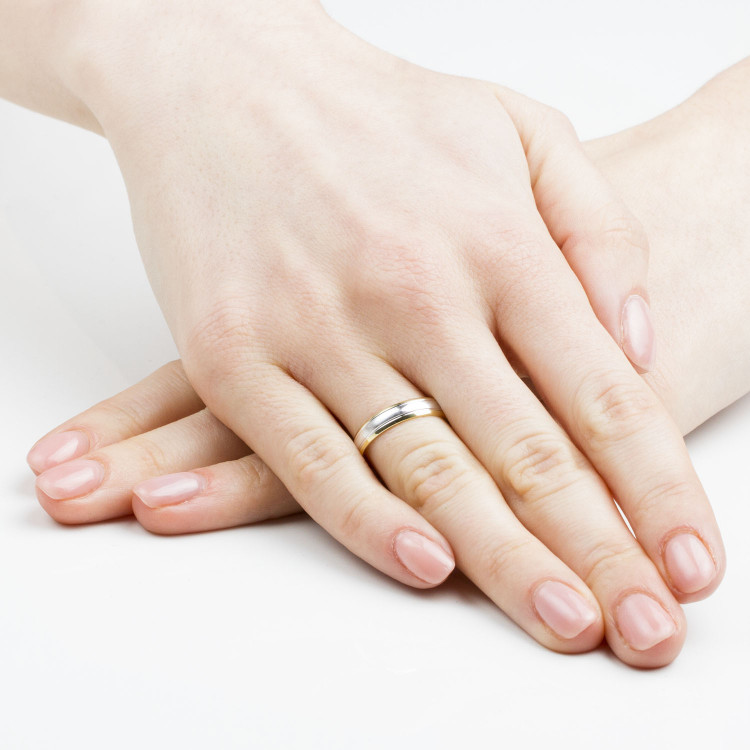 Obrączki ślubne z dwukolorowego złota 4mm