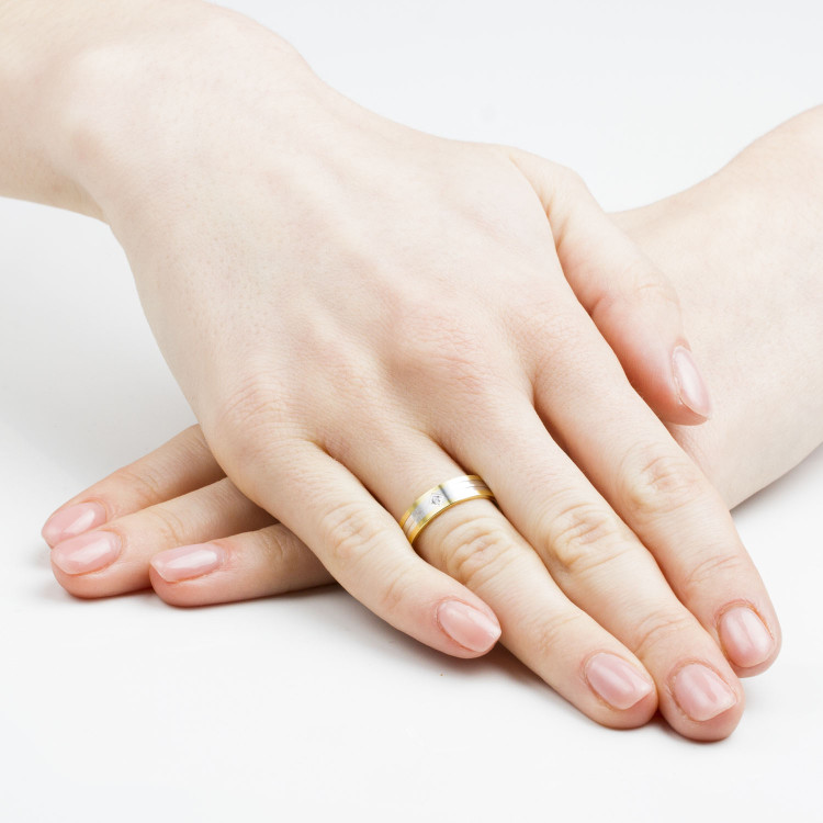 Obrączki ślubne z dwukolorowego złota 5mm