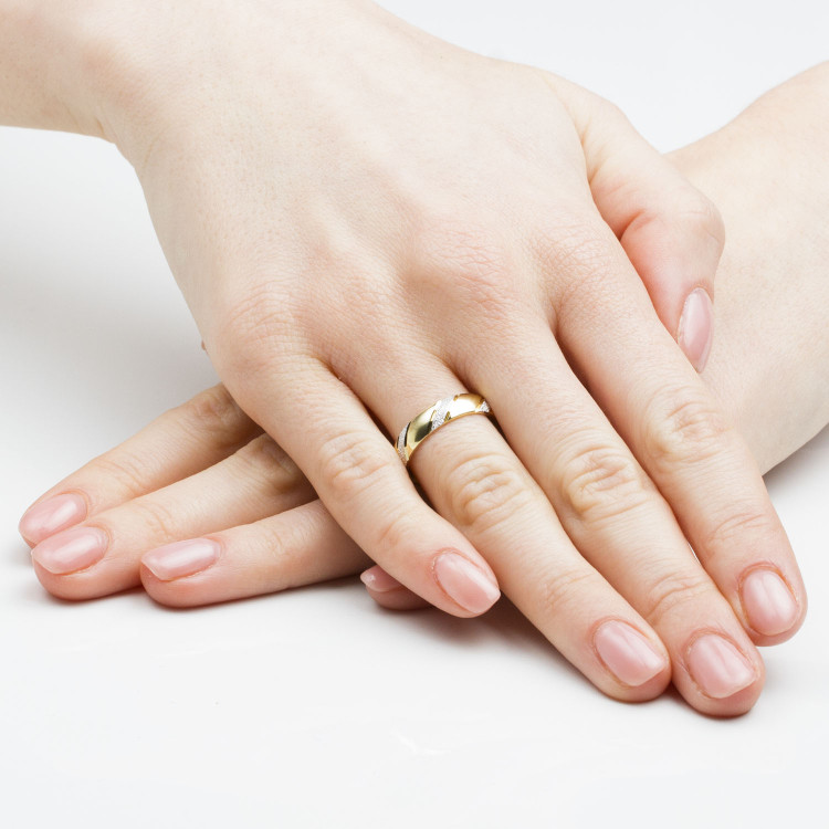 Obrączki ślubne z dwukolorowego złota 4,3mm