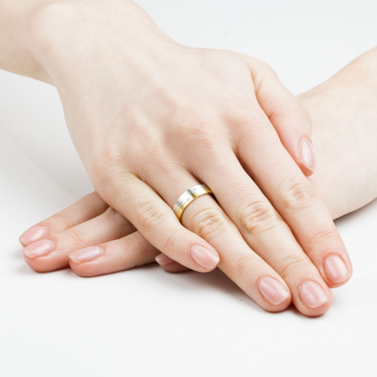 Obrączki ślubne z dwukolorowego złota 5mm