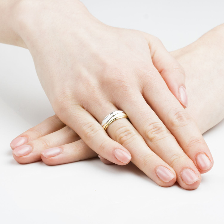 Obrączki ślubne z dwukolorowego złota 6mm