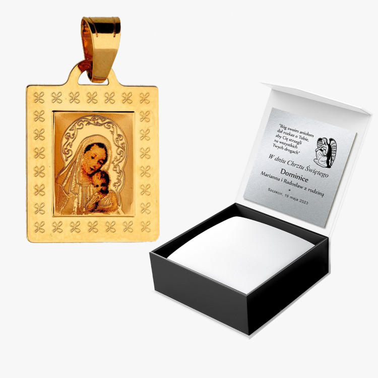 Złota zawieszka medalik