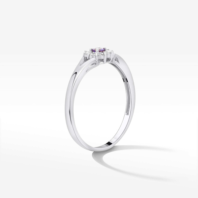 Złoty pierścionek zaręczynowy z tanzanitem