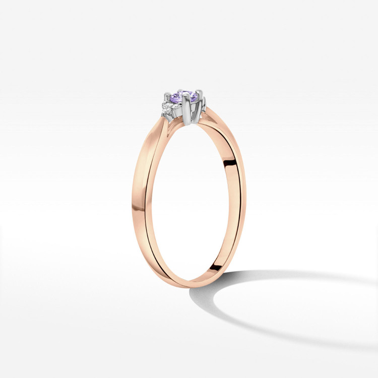 Pierścionek ze złota z tanzanitem