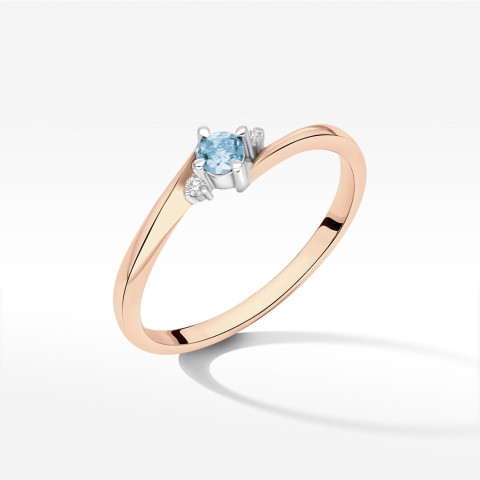 Pierścionek ze złota z topazem i diamentami