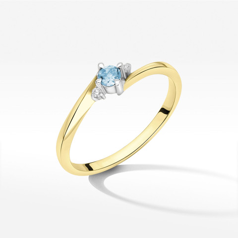 Pierścionek ze złota z topazem i diamentami