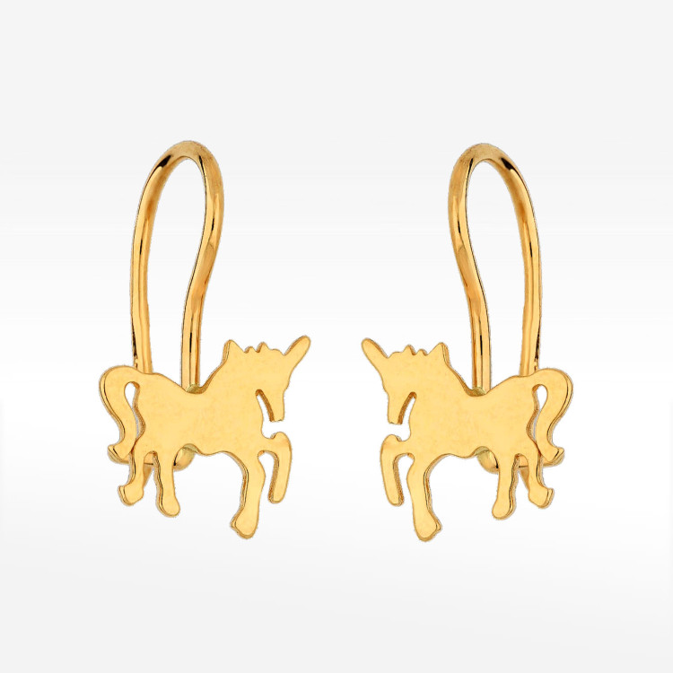 Kolczyki ze złota jednorożce