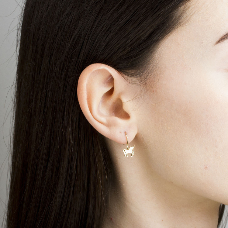 Kolczyki ze złota jednorożce