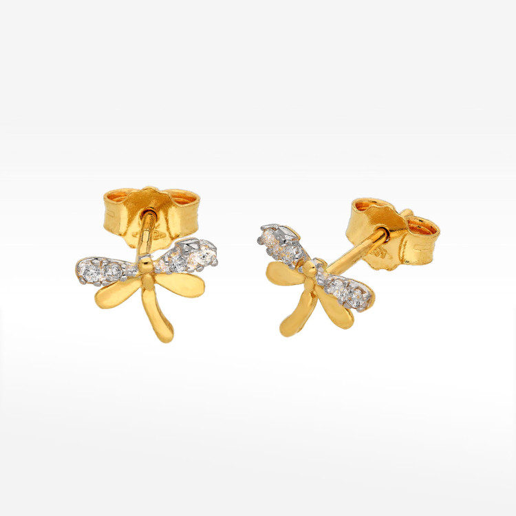 Kolczyki ze złota ważki