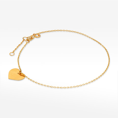 Bransoletka ze złota z sercem na nogę