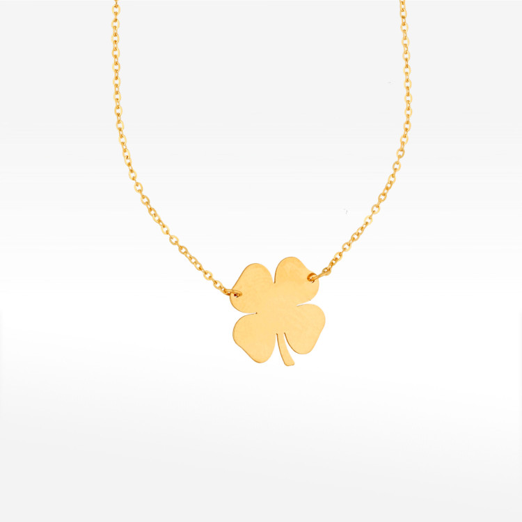 Naszyjnik ze złota z koniczynką 45cm