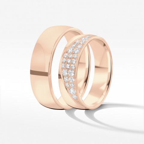 Obrączki ślubne z różowego złota 5.5m półokrągłe