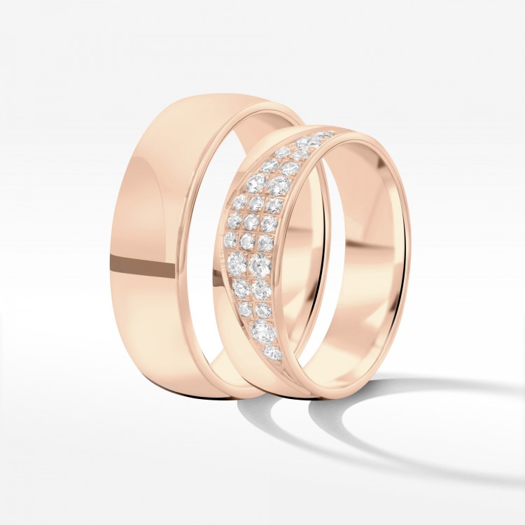 Obrączki ślubne z różowego złota 5.5m półokrągłe