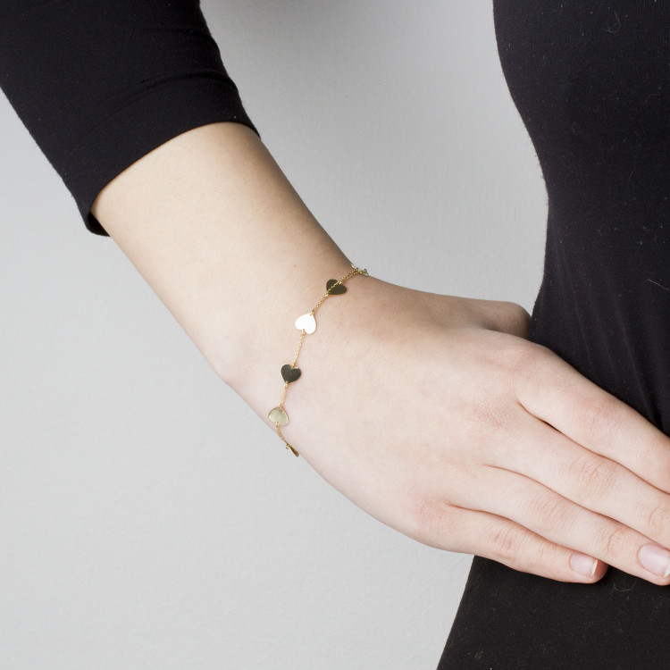 Bransoletka ze złota serca