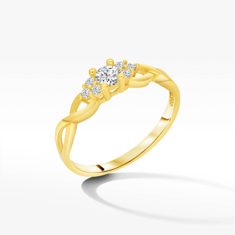 Pierścionek ze złota z cyrkoniami