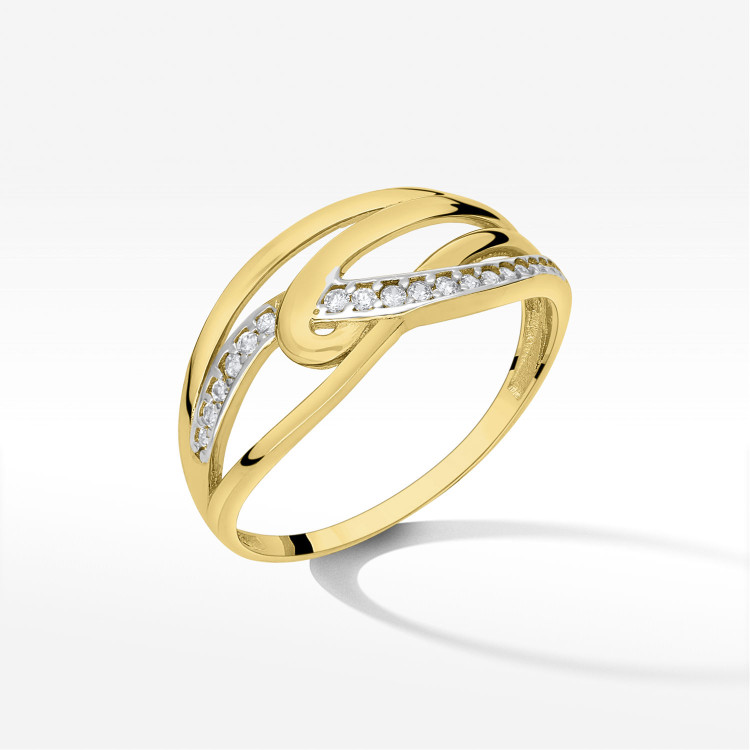 Pierścionek ze złota z cyrkoniami