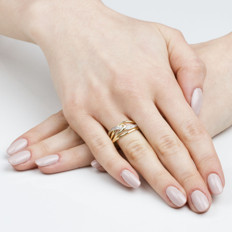 Pierścionek ze złota z cyrkoniami