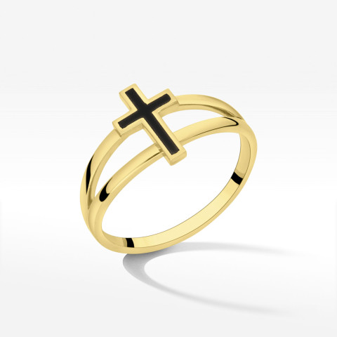 Pierścionek ze złota z krzyżem