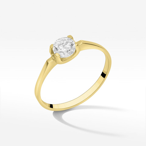 Pierścionek ze złota z cyrkonią