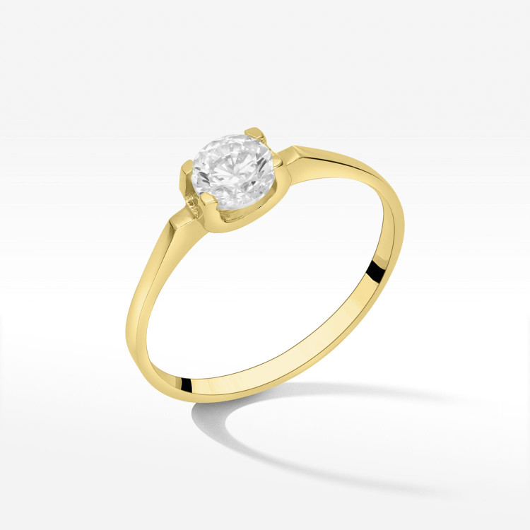 Pierścionek ze złota z cyrkonią