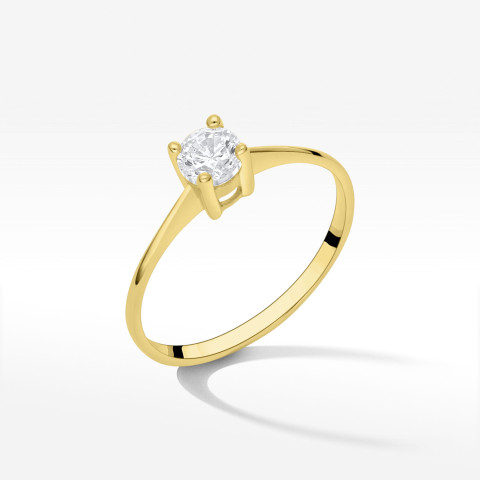 Pierścionek ze złota z cyrkonią