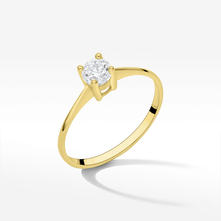 Pierścionek ze złota z cyrkonią