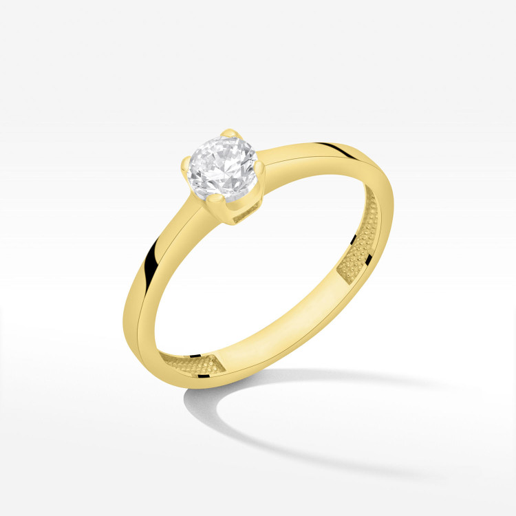 Pierścionek ze złota z cyrkonią