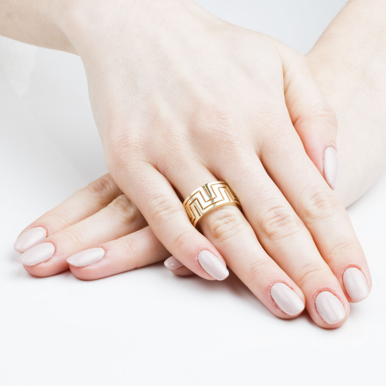 Pierścionek ze złota wzór grecki